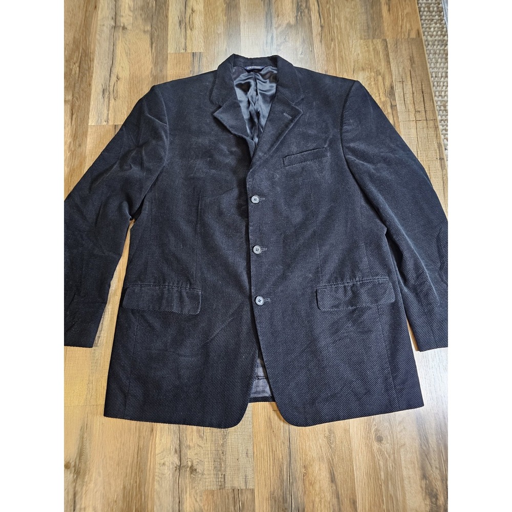 Banana Republic Men's Corduroy Blazer Jacket Size 44R Black 100% Cotton